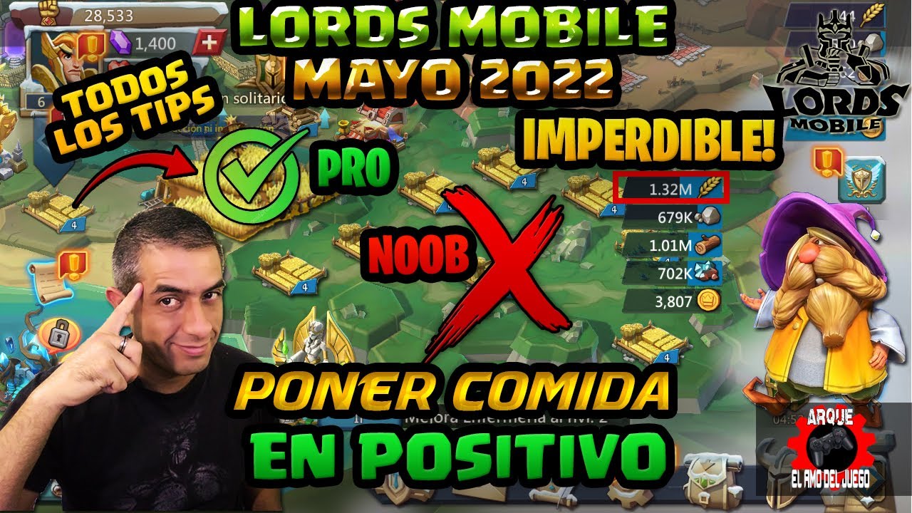 La estrategia perfecta para conseguir comida en Lords Mobile en rojo