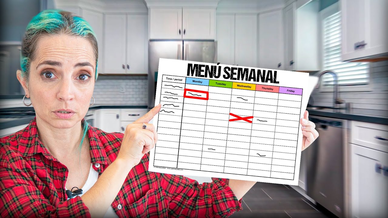 Planifica tu semana con un menú completo de desayuno comida y cena