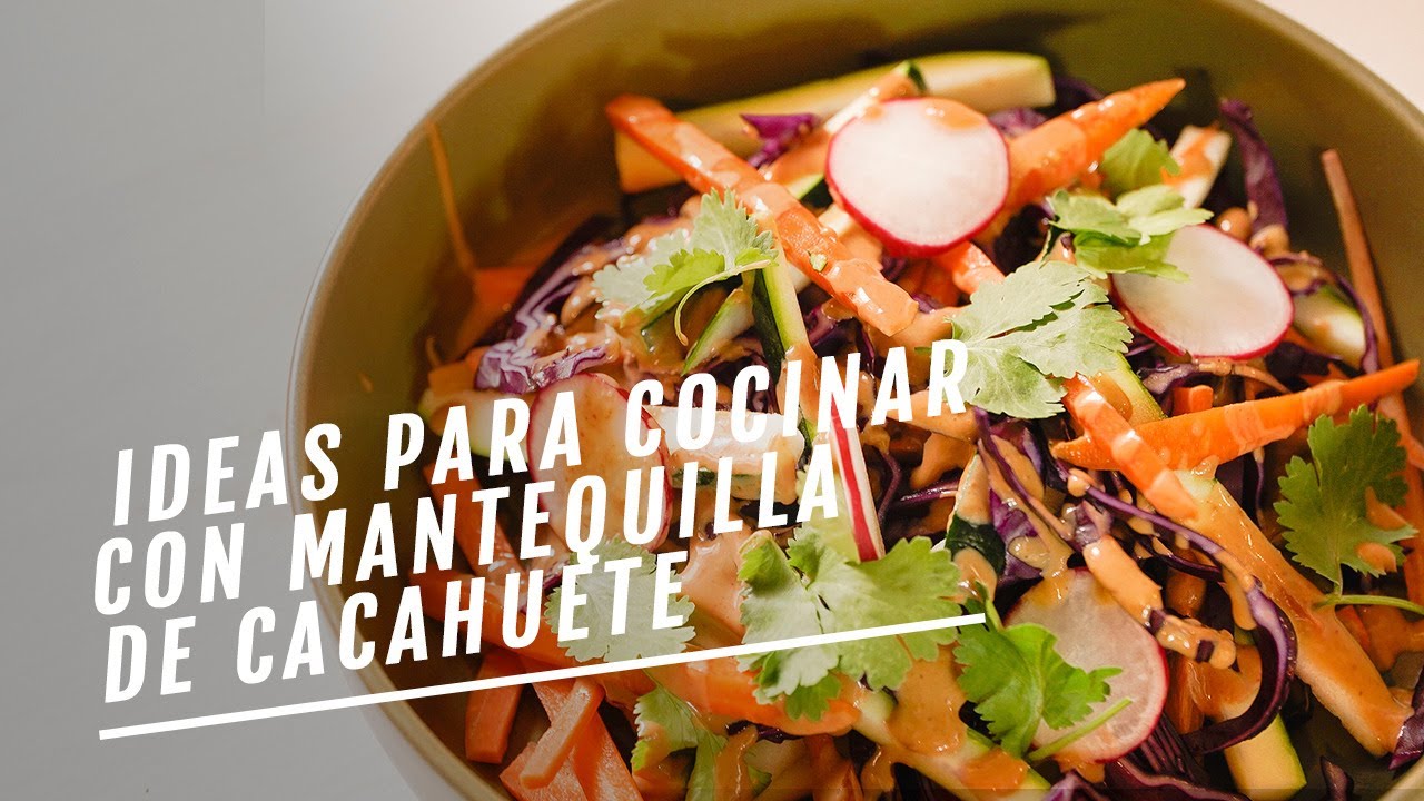 Deliciosa comida con crema de cacahuete
