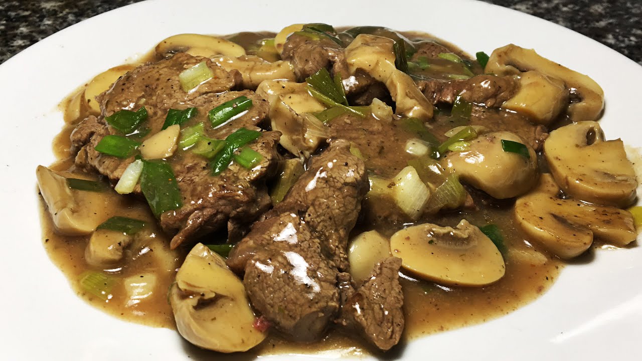 Deliciosa receta de comida con champiñones y carne