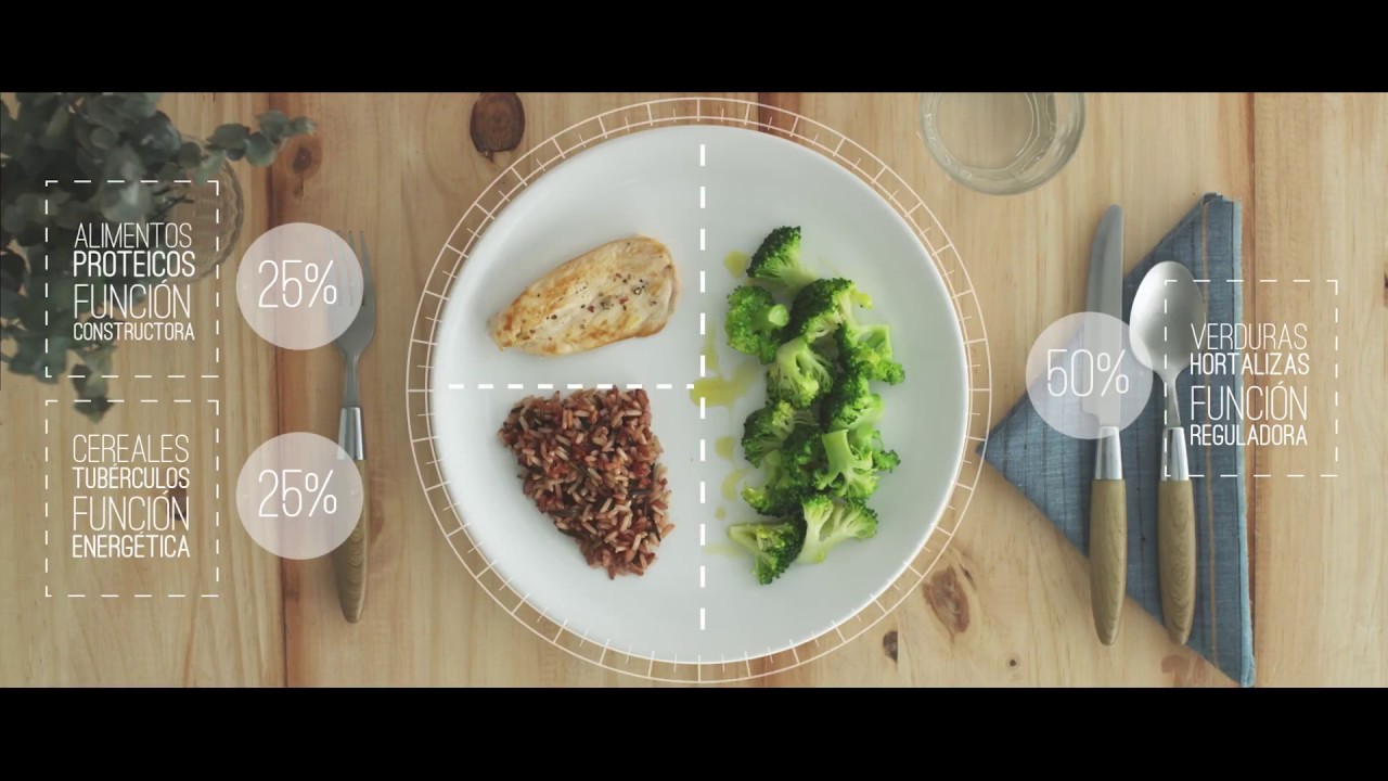 Proporción de comida en el plato para una alimentación saludable