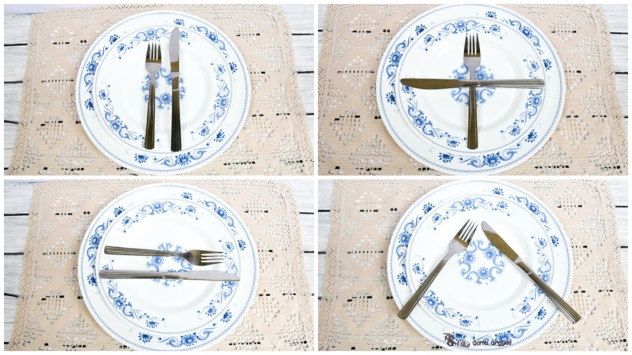El correcto uso de los cubiertos al finalizar la comida